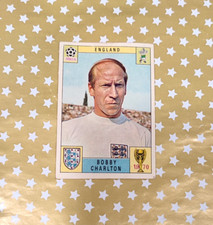 Album Panini World Cup Mexico 70, 1970 Unused Card Red Black Back Bobby Charlton