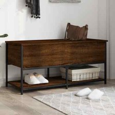 Storage Bench Brown Oak 100x42.5x47 cm Engineered Wood vidaXL