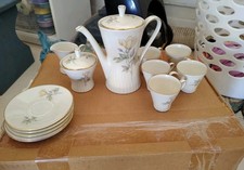 Zeh Scherzer&Co Rose Tea Set   *GERMANY* GOLD TRIM