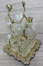 Antique cut crystal cruet set