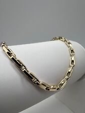 9ct Yellow Gold Belcher Bracelet 4mm Wide With Interlocking Belcher Links  & Box