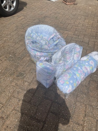 Padded blue wicker - padded,