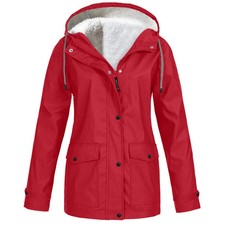 Women's Fleece Parka Hooded Jackets Ladies Winter Warm Coats Outwear Waterproof