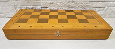 Rare Vintage Soviet Wooden Chess Board "Lviv" 1970-80s USSR Antique 42x42cm