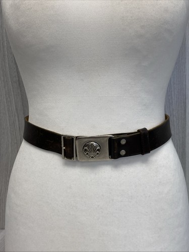 Vintage leather scout belt - leather,