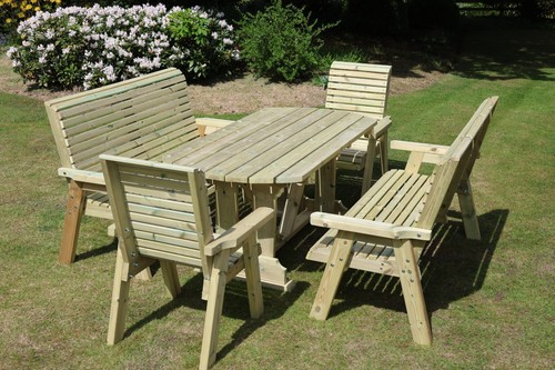 Wooden garden table and chairs