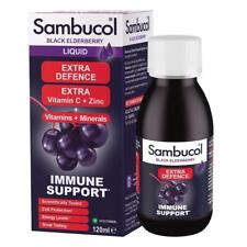 Sambucol Extra Defence Vitamin C Black Elderberry Liquid Immune Support 120ml X3