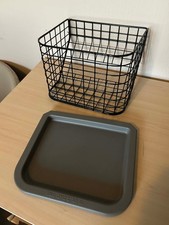 Tri Wheel Walker Wire Mesh Basket with Tray Lid