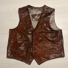 Cobra Leather Vest Mens Brown
