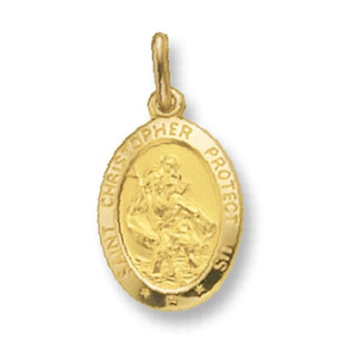 Gold christopher pendant - st.,