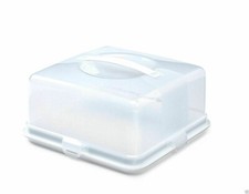 Plastic Cake Box Square Cake Storage Carrier Container Clear Lockable Lid Cover