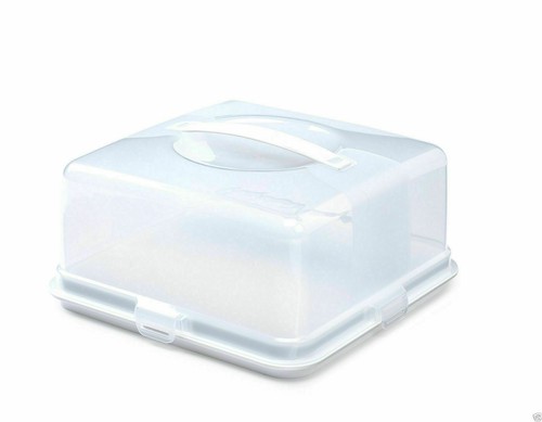 Plastic cake box square - plastic,