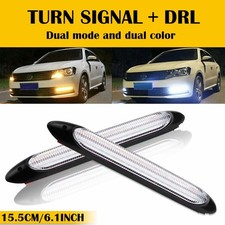 2x Car Daytime Running Light Strip Headlight Bumper Fog Light Bar LED White DRL