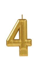 96X Amscan Metallic Gold Numeral #4 Birthday Candle 8 Packs of 12 Free Shipping
