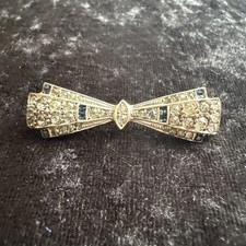antique art deco silver paste brooch