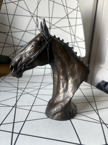 Race horse bronze tone bust - tone,