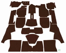 Carpet Set for Porsche 911 3.0 SC Coupe Knit Velour Dl. Brown 1978-1983