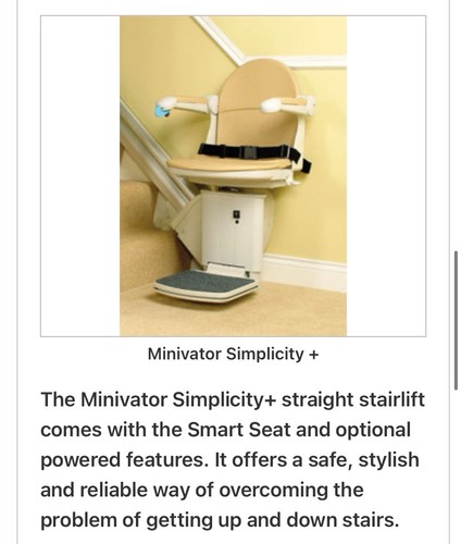 Minivator 1000 stairlift with - minivator,