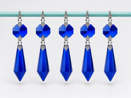 Blue cut glass - cut, crystals