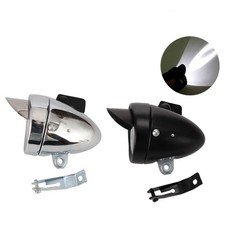 Vintage Bicycle LED Headlight with Chrome Finish and Brim for High Visibility
