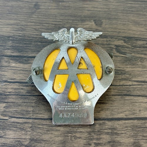 Vintage car badge yellow - badge, |