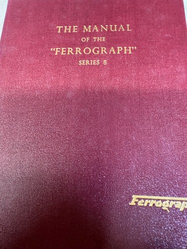 The manual ferrograph - manual, of