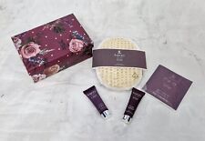 ASPREY Travel Pack Set Purple Water Loofah Bath Salts Eye Gel Lip Balm 10ml
