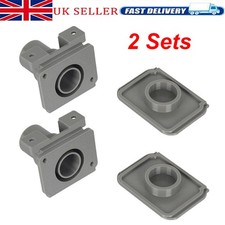 2x 28mm Grey Waste Water Outlet Socket + Flap Connector Caravan Motorhome