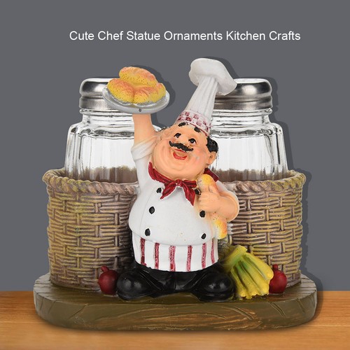 Cute chef statue salt - &, pepper