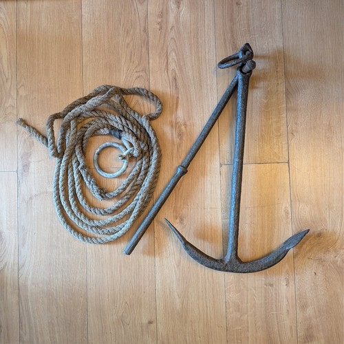 Vintage iron fisherman anchor - vintage,