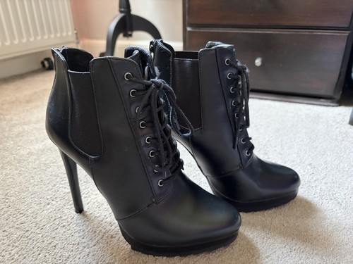 Black lace ankle boots size - ankle,