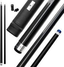 Pool Cue 2- piece Carbon Fibre Pool Cue 58” 18oz with 12.5mm Premium Tip