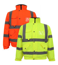 Hi Viz High Visibility Bomber Jacket Waterproof Safety Workwear Security Coat