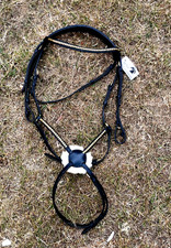 CLINCHER GRACKLE BRIDLE FIGURE 8 PADDED POLL & NOSEBAND JUMPING BROWN COB &FULL