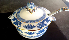 Booths Japanese Blue Dragon Tureen And Ladle Antique