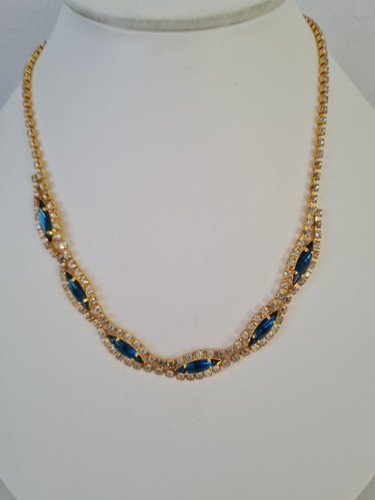 Gold tone blue clear - gold,