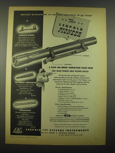 1949 leupold pioneer scope - 1949,