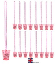 12 x "L" HEN PARTY SHOT GLASS GLASSES Night Do Accessories Necklace Pink Lot UK