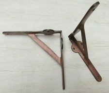 Rustic iron shelf brackets shelving Industrial vintage wall mounting PAIR  8"