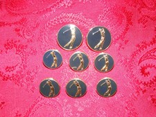 HOLLAND & SHERRY LONDON ENGLAND MASTER GOLFER BLAZER BUTTON SET  2-20MM / 6-15MM