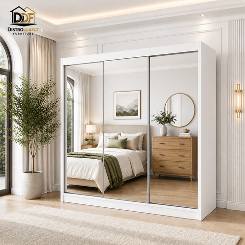 Maple full mirror sliding door - mirror,