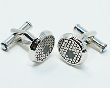 Montblanc Cufflinks Meisterstuck Honeycomb Star Steel Round 118598 RRP £300 625G