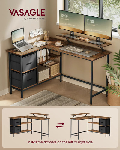 Shaped desk with - desk, spacious