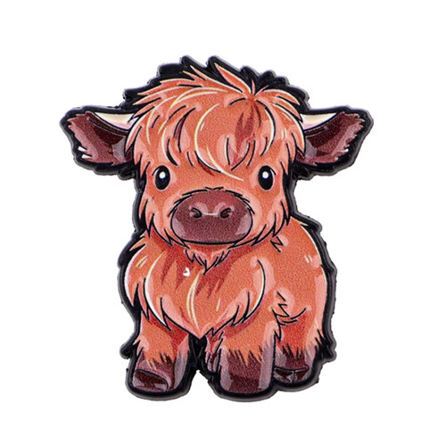Highland coo cow enamel pin - enamel,