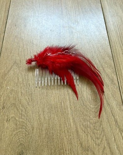 Red feather showgirl headdress - feather,