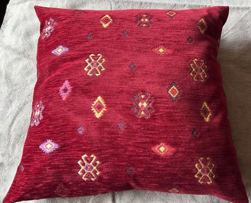 Red patterned plush turkish - red,
