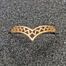 Vintage 9ct 375 Gold Wishbone Ring Signed A&R Birmingham 1990 Size V 1/2