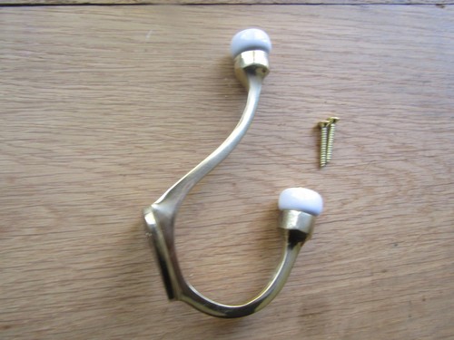 Brass hat coat hooks vintage - brass,
