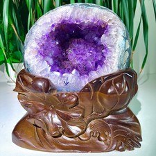 19.24LB Rare amethyst cave symbolizes a specimen of a gold money bag