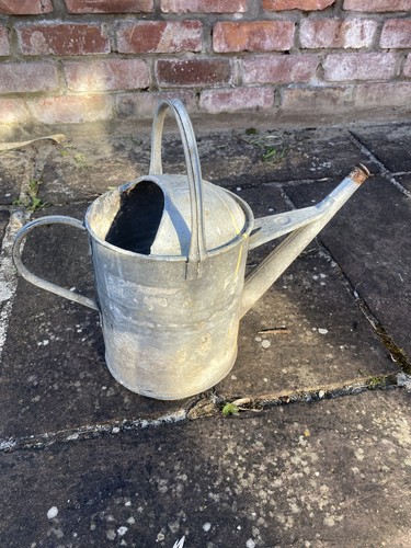 Vintage galvanised watering - galvanised,